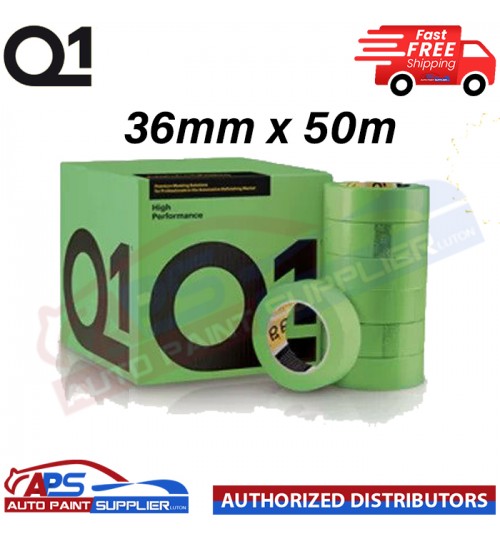Q1 Green MASKING TAPE 36mm X50m PAINTER PAINTING AUTOMOTIVE EASY TEAR